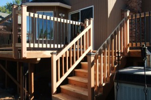 cedar deck stairs railing
